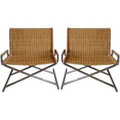 Pair Ward Bennet Sled Chairs