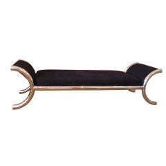Ultra Luxe Chrome & Silk Chenille Brueton Daybed