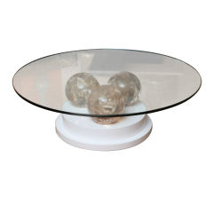 Used Cocktail Table with Resin/Lucite Ball Design