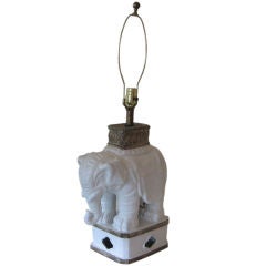 Porcelain Ceramic Elephant Lamp