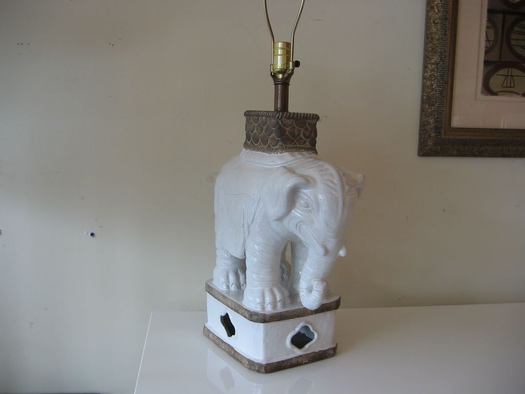 Porcelain Ceramic Elephant Lamp 1