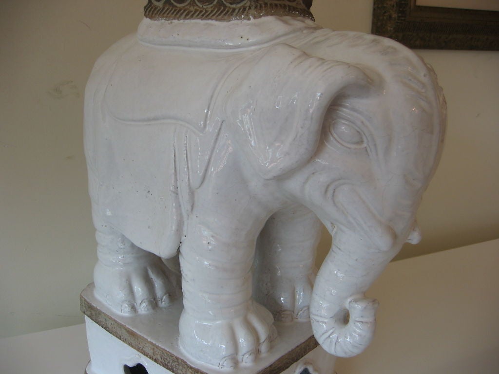 Porcelain Ceramic Elephant Lamp 2