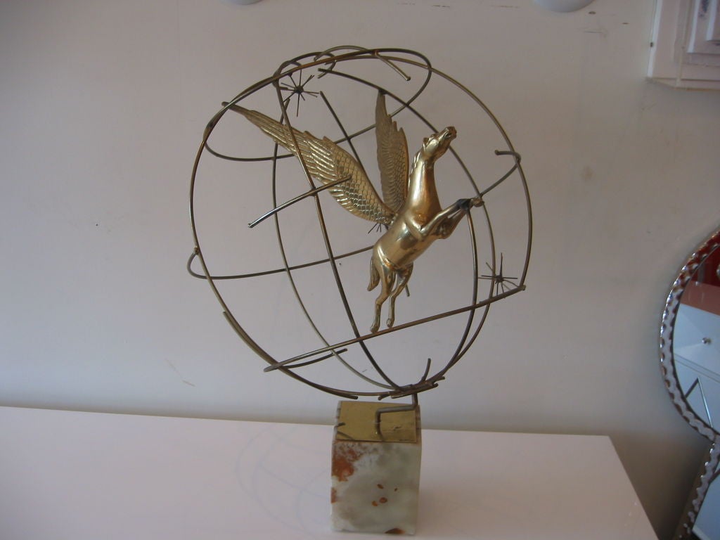 20th Century Rare Signed Curtis Jere Pegasus Sculpture