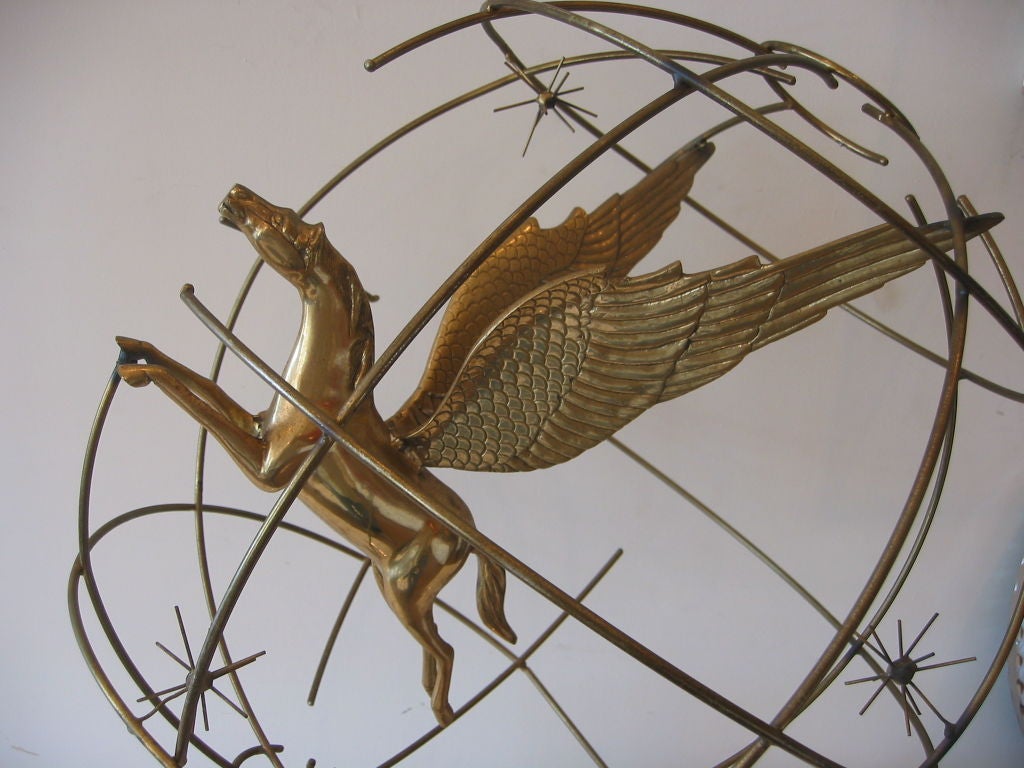 Brass Rare Signed Curtis Jere Pegasus Sculpture