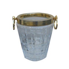 Modernist Notched Crystal Ice Bucket