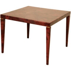 Luscious Aubergine Lacquered Goatskin Game Table