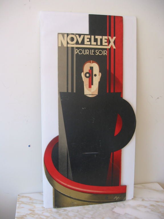 Art Deco Noveltex Maquette Painting by Sepo In Fair Condition In North Miami, FL