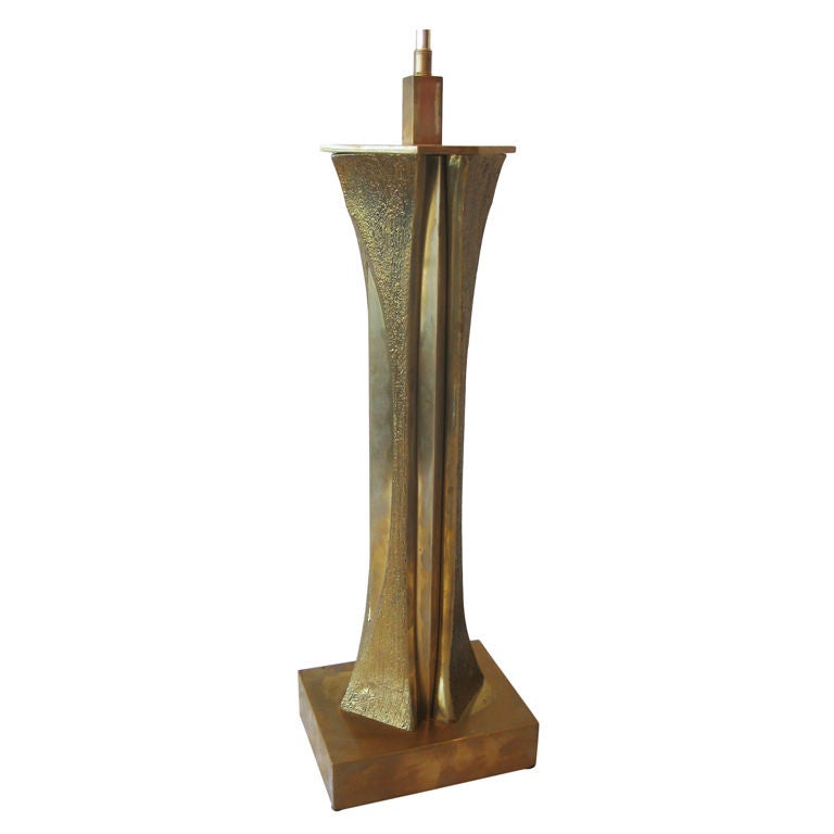 Willy Daro Signed Bronze Lamp