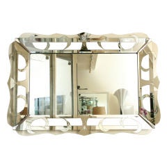 Exceptional Etched Hollywood Regency Mirror 1
