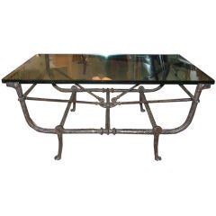 Fantastic Architectural Patinated Bronze Cocktail Table