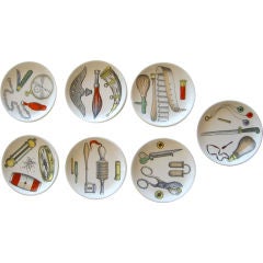 Set of Rare Luscious Colored Piero Fornasetti Coasters