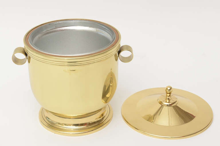 Mid-20th Century Tommi Parzinger Mid-Century Modern Brass and Glass Ice Bucket