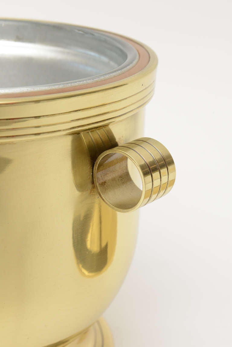 Tommi Parzinger Mid-Century Modern Brass and Glass Ice Bucket 2