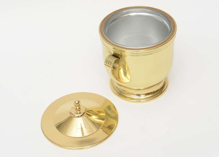 Tommi Parzinger Mid-Century Modern Brass and Glass Ice Bucket 5