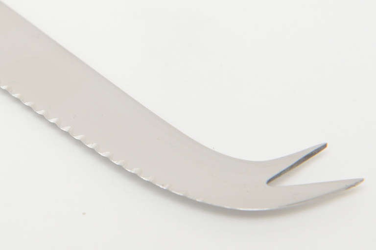 Sterling Silver Georg Jensen Cactus Serrated Cheese Knife 4