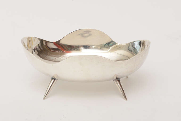 Modern Hallmarked Signed Sterling Silver Sculptural Bowl