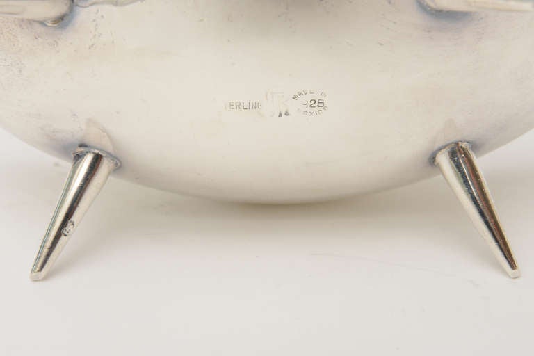 Hallmarked Signed Sterling Silver Sculptural Bowl 3