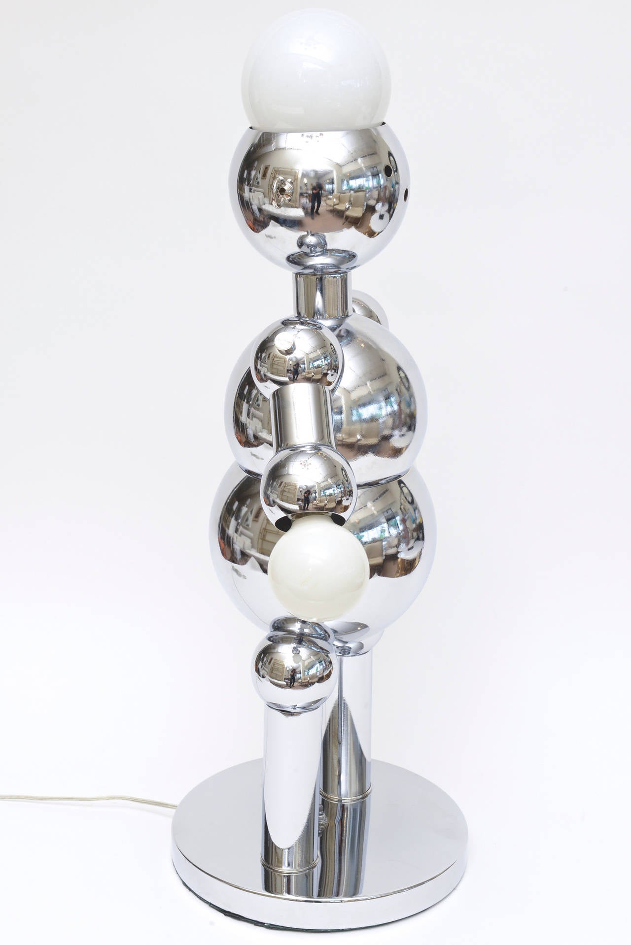 Italian Chrome Sculptural Robot Lamp/ FINALE SALE In Excellent Condition In North Miami, FL