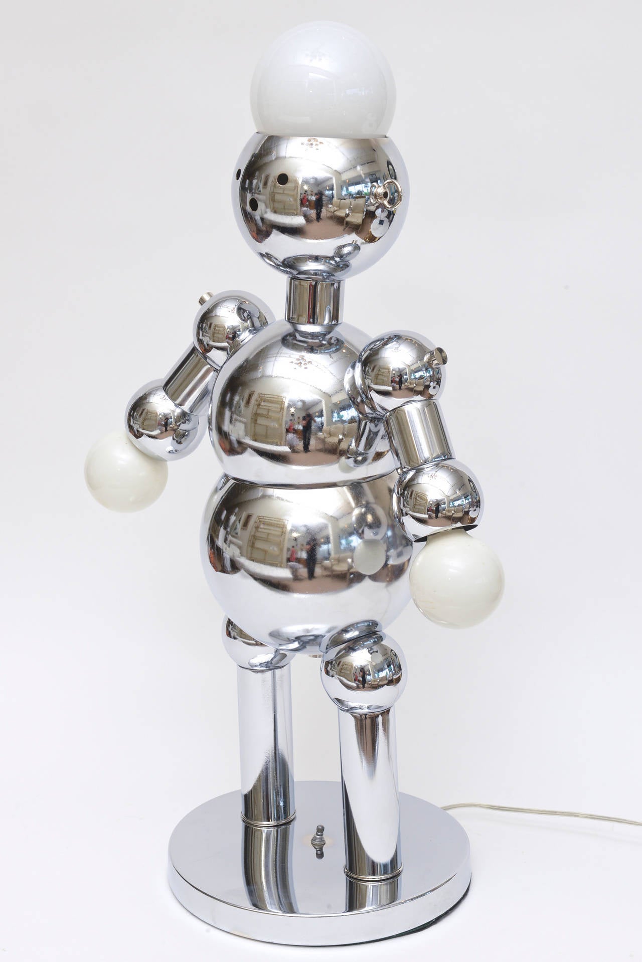 Italian Chrome Sculptural Robot Lamp/ FINALE SALE 2