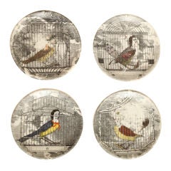 Vintage Set of Four Fornasetti Coasters Entitled "Le Arpie"