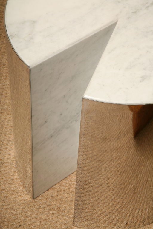 20th Century Sculptural Pace Metal and Marble Side Table