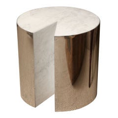 Sculptural Pace Metal and Marble Side Table