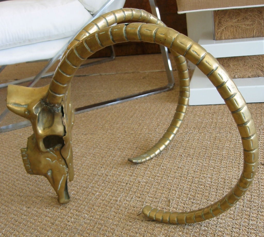 20th Century Fantastic And Deconstructed Brass Rams Head Sculpture