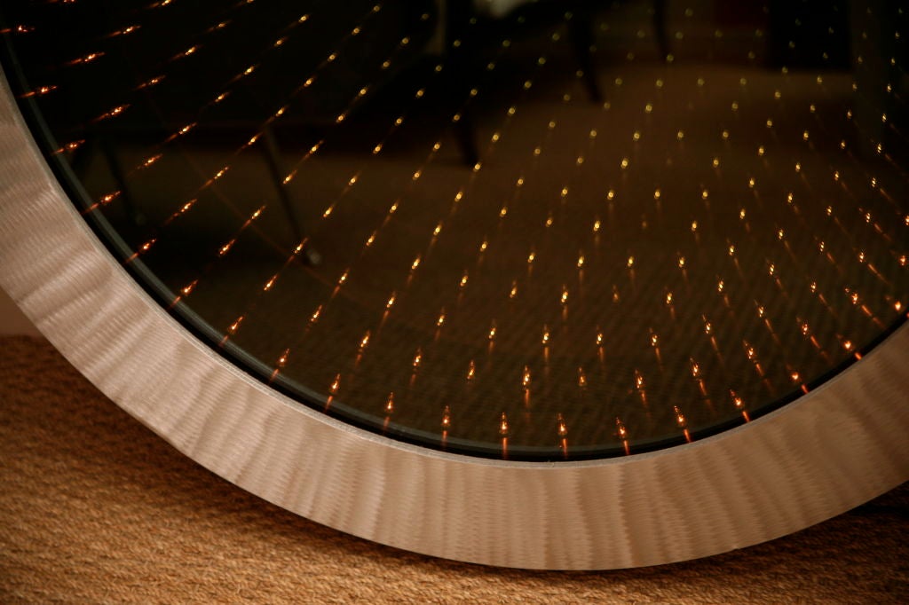 Iconic Round Smoked Glass Infinity Mirror at 1stdibs