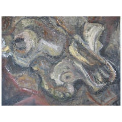 Signed N.Y. Artist Abstract Expressionist Acrylic Painting