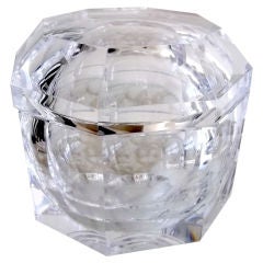 Luscious Faceted Lucite Ice Bucket Or Serving Dish