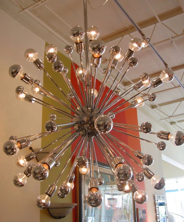 Monumental Fantastic Chrome Sputnik Chandelier