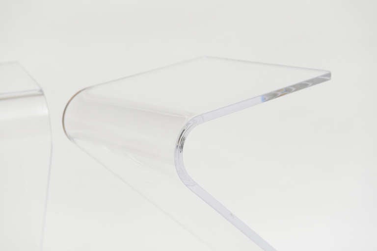 Pair of Chic Lucite Z Side/Drink Tables 1