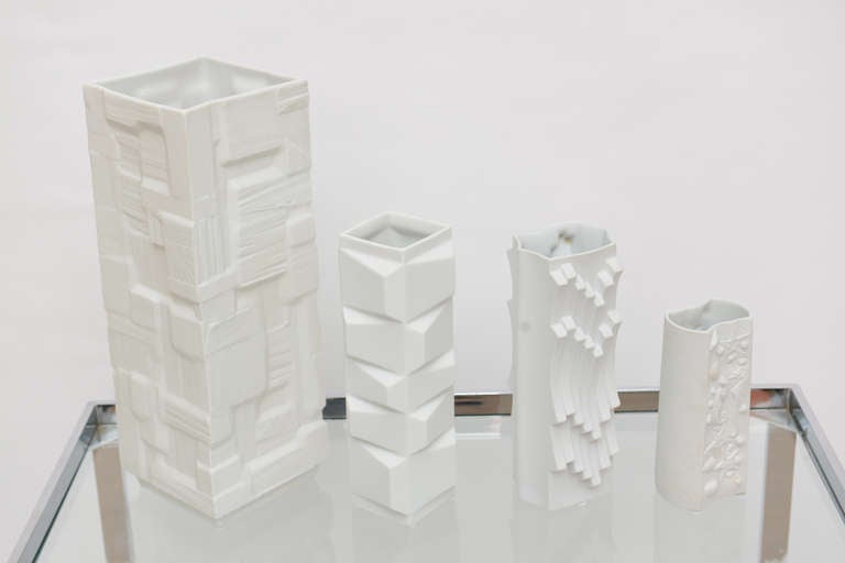 Sculptural Collection of 7 German White Porcelain Vases/Vessels 3