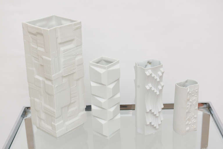 Sculptural Collection of 7 German White Porcelain Vases/Vessels 4