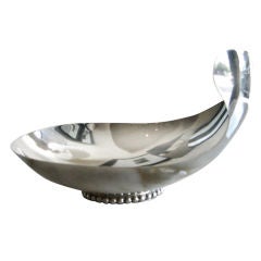 Artful Biomorphic Mexican Free Form Sterling Silver Bowl