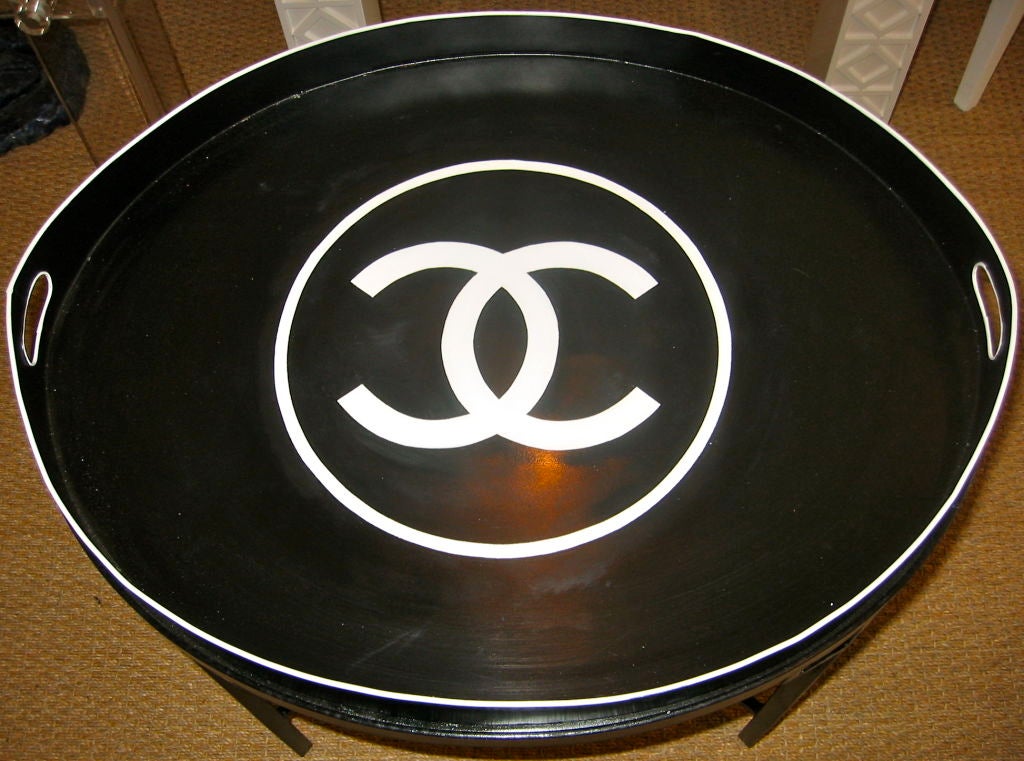 Fabulous And Chic Chanel Tole Tray Table 2