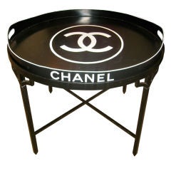 Vintage Fabulous And Chic Chanel Tole Tray Table