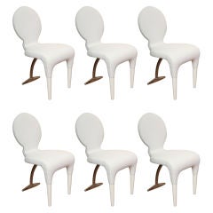 Signed Ultra Chic Set Of Six Italian Moroso Dining Chairs
