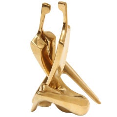 Sensual Interlocking Bronze Sculpture Signed Itzak Ben-Shalom