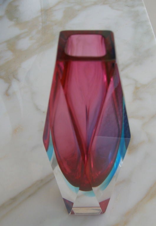 Vibrant Formed Italian Sommerso Glass Vase by Mandruzzato 1