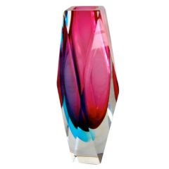 Vibrant Formed Italian Sommerso Glass Vase by Mandruzzato