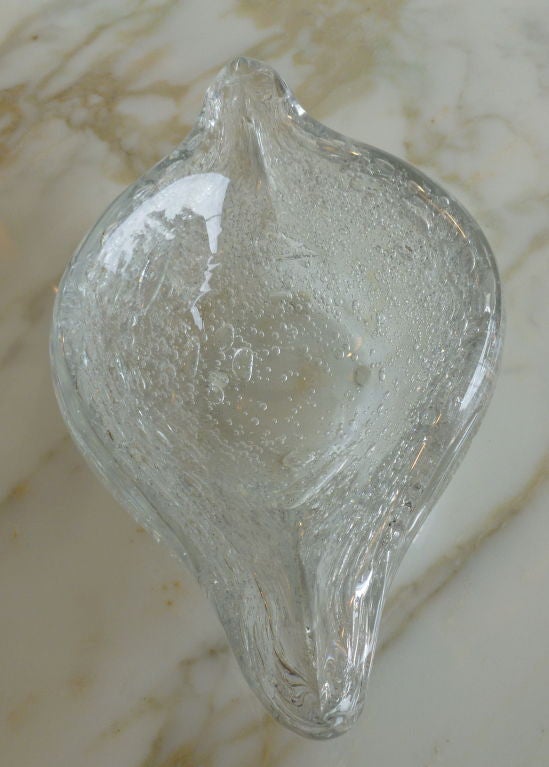 American Blenko Pulegoso Raindrop Glass Bowl Vintage
