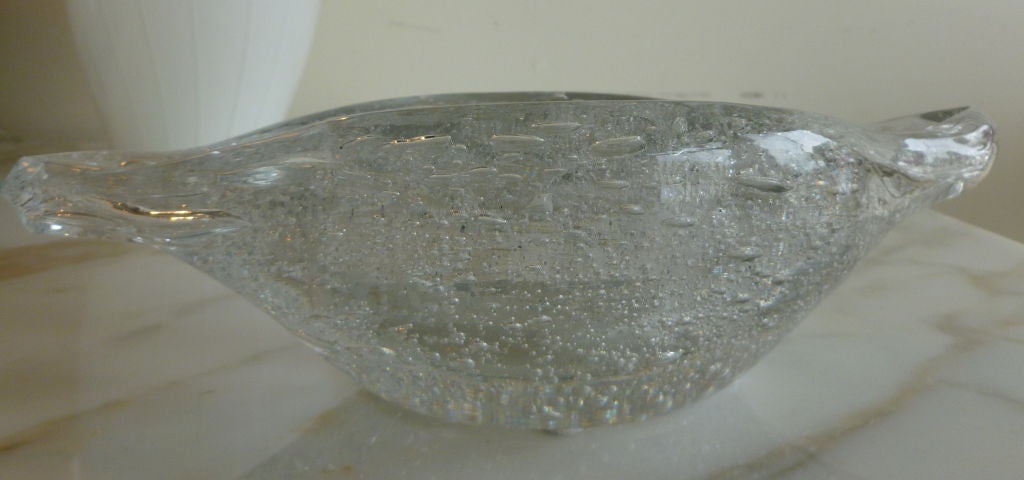 Blenko Pulegoso Raindrop Glass Bowl Vintage In Good Condition In North Miami, FL