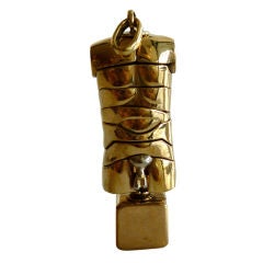 Vintage Miguel Berrocal Mini "David" Brass Puzzle Sculpture/Pendant