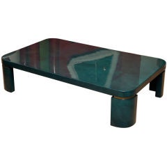 Luscious Turquoise Goat Skin Cocktail Table