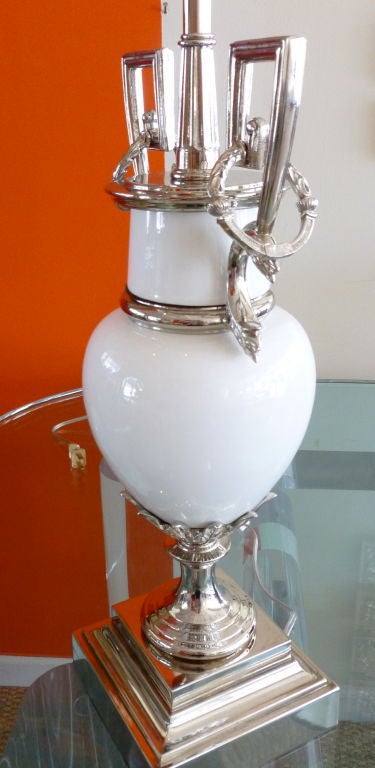 Pair Of Classic And Elegant Ceramic Lamps By Stiffel