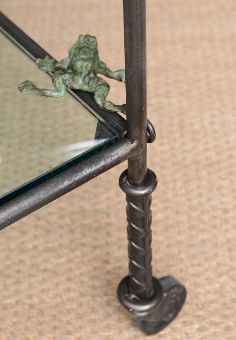 20th Century Rebar Steel, Glass and Bronze Bar Cart by Ilana Goor/SATURDAY SALE