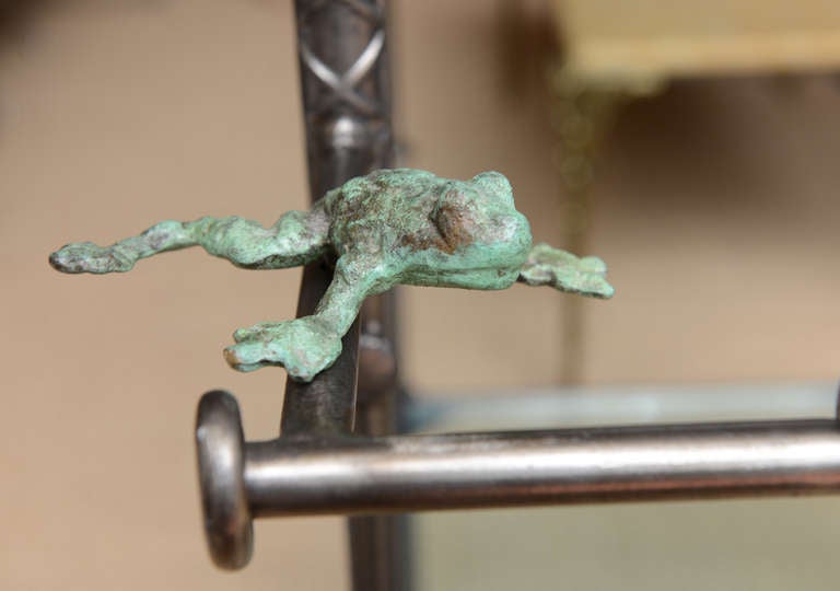 Rebar Steel, Glass and Bronze Bar Cart by Ilana Goor/SATURDAY SALE 3