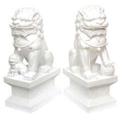 Indoor/Outdoor Lacquered Resin Massive Foo Dogs/Lions