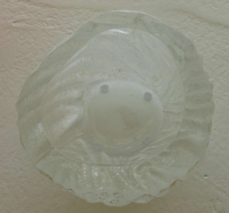 Seguso Murano Vetri d'Arte Acid Etched Corrosso White Glass Bowl Vintage 3